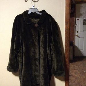 Women’s Vintage Boho Hippie Fun Faux Fur by La Babilana Coat size L Brown